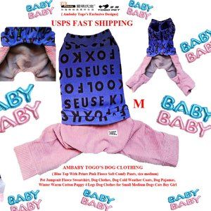 Ambaby Medium Dog Jumpsuit Dog Jacket Puppy Overall Pet Clothes Sweater Cat Coat